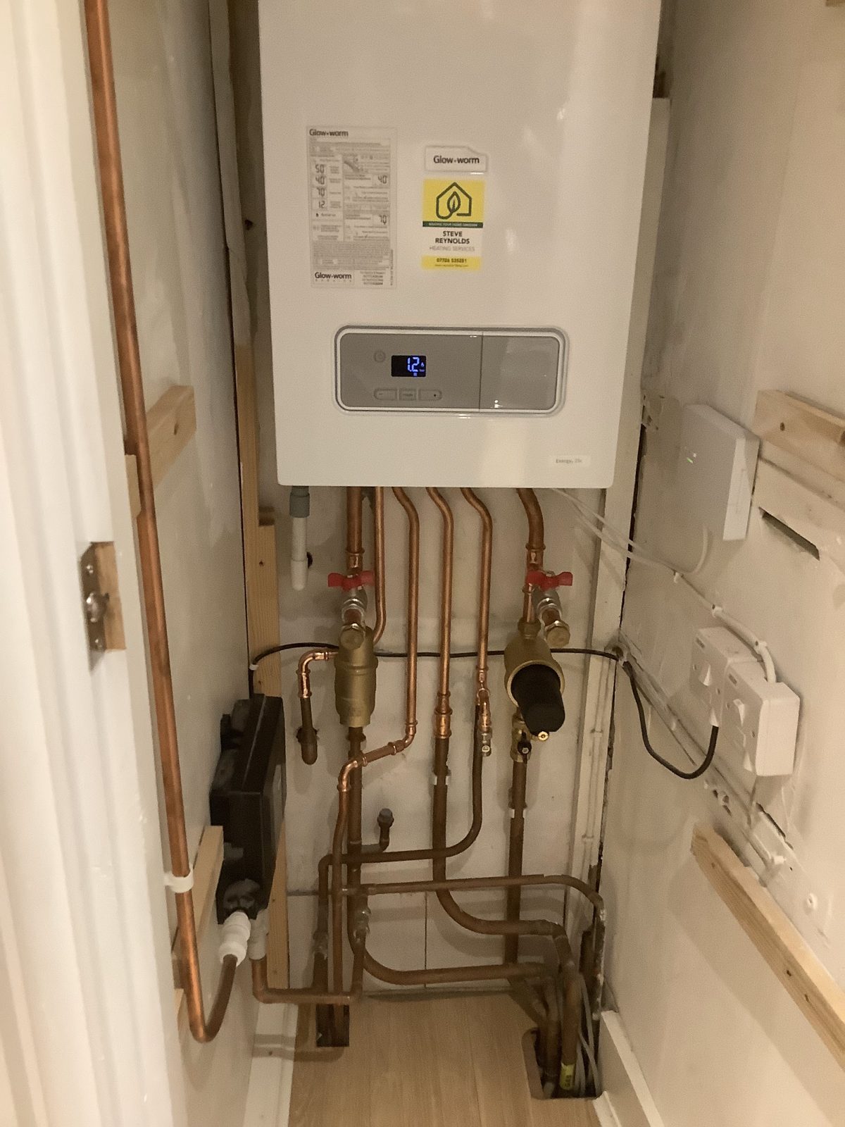 A combi boiler with copper pipework